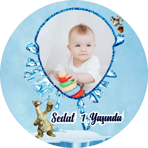 Buz Devri  Temalı  Yuvarlak  Açacak Magneti